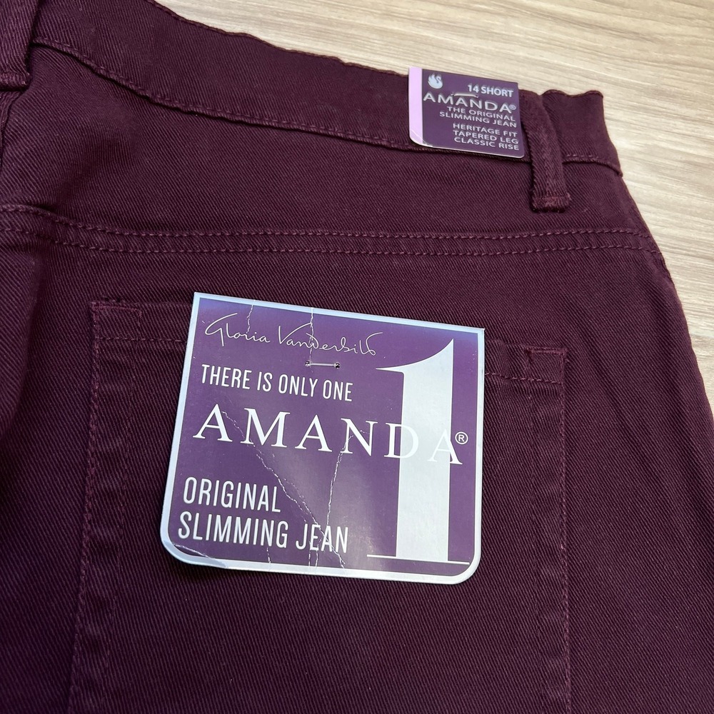 Gloria Vanderbilt Original Slimming Heritage Fit Tapered Leg jean Purple 14Short - Picture 12 of 12